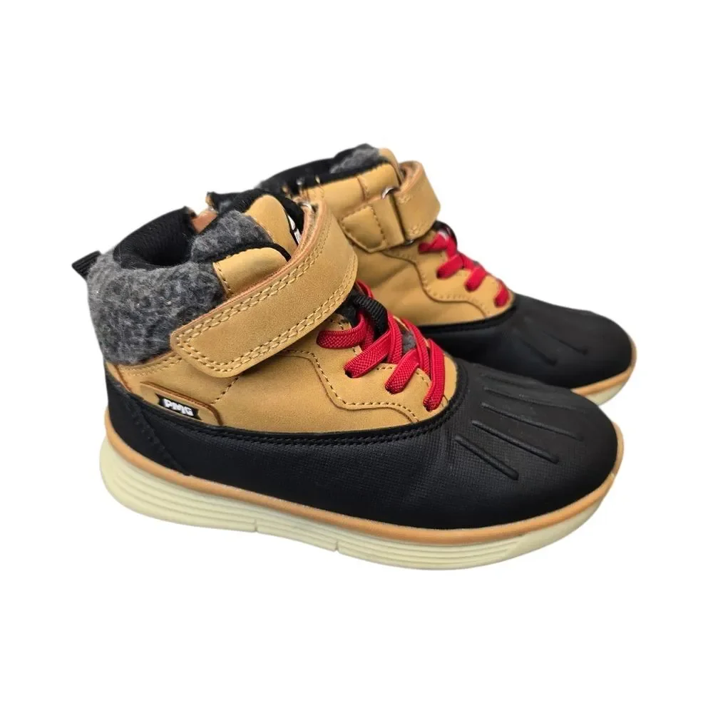 Primigi Kids Size 28 (US 11) Tan & Black with Red Laces Waterproof Winter Boots
